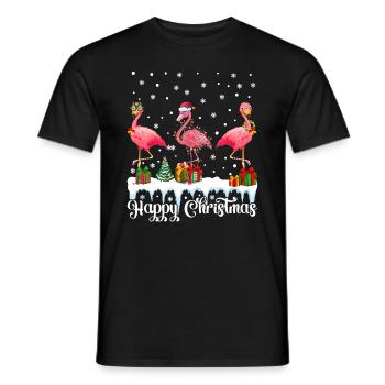 Flamingo Lover Flamingo Joyeux Noël Flamants roses - T-shirt homme - noir - Devant - AI Model Male 178 light (178cm)