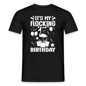 C’est mon anniversaire de flocage Flamingo Lover Flamingo - T-shirt homme - noir - Devant - AI Model Male 178 light (178cm)