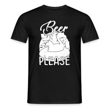 Party Flamingo Beer please Funny Flamingo - Men's T-Shirt - black - Front - AI Model Male 178 light (178cm)