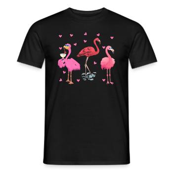 Flamants roses Flamingo Lover Mignon Flamingo - T-shirt homme - noir - Devant - AI Model Male 178 light (178cm)