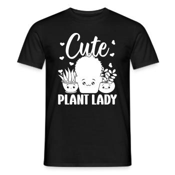 jardinier paysagiste jardinier filles - plante mignonne - T-shirt homme - noir - Devant - AI Model Male 178 light (178cm)