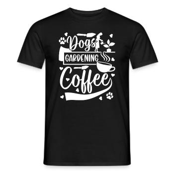 Chiens Jardinage Café - Jardinage Filles Hobby - T-shirt homme - noir - Devant - AI Model Male 178 light (178cm)
