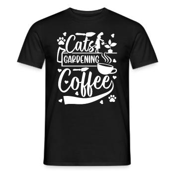 Chats Jardinage Café - Jardinage Filles Hobby - T-shirt homme - noir - Devant - AI Model Male 178 light (178cm)