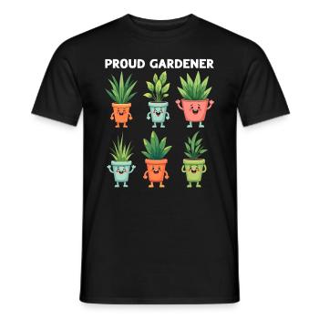 Amoureux des plantes Jardinage drôle - Fier jardinier - T-shirt homme - noir - Devant - AI Model Male 178 light (178cm)