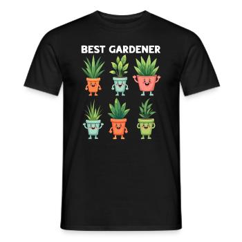 Plant Lover Funny Gardening - Best Gardener - Men's T-Shirt - black - Front - AI Model Male 178 light (178cm)