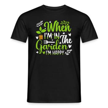 When I'm in the garden I'm happy - Gardener - Männer T-Shirt - Schwarz - Vorne - AI Model Male 178 light (178cm)