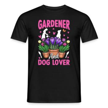 Gardener and dog lover - Hobby Gardener - Männer T-Shirt - Schwarz - Vorne - AI Model Male 178 light (178cm)