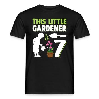 Jardinier amateur Jardinage pour enfants 7e anniversaire - T-shirt homme - noir - Devant - AI Model Male 178 light (178cm)