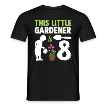 Hobby Jardinier Enfants Jardinage 8ème Anniversaire - T-shirt homme - noir - Devant - AI Model Male 178 light (178cm)