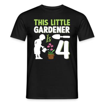 Hobby Jardinier Enfants Jardinage 4ème Anniversaire - T-shirt homme - noir - Devant - AI Model Male 178 light (178cm)