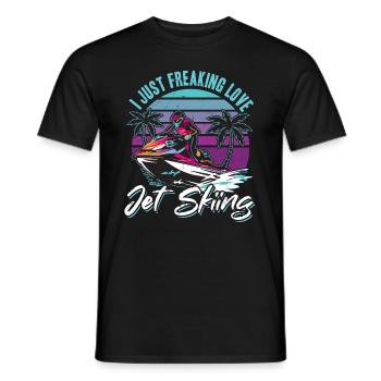 Jetski Lover - I just freaking love jet skiing - Männer T-Shirt - Schwarz - Vorne - AI Model Male 178 light (178cm)