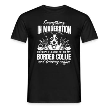 Dictons Border Collie Border Collie Lover - T-shirt homme - noir - Devant - AI Model Male 178 light (178cm)