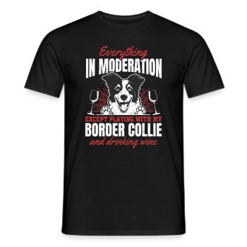 Border Collie Lover Border Collie Dog Lover - T-shirt homme - noir - Devant - AI Model Male 178 light (178cm)