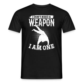 Je n’ai pas besoin d’une arme, j’en suis une - Judo drôle - T-shirt homme - noir - Devant - AI Model Male 178 light (178cm)