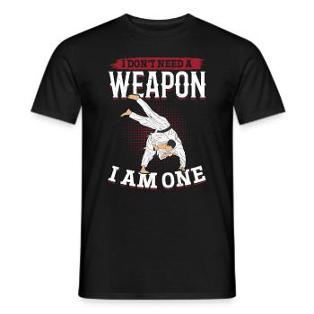 Je n’ai pas besoin d’une arme, j’en suis une - Judo drôle - T-shirt homme - noir - Devant - AI Model Male 178 light (178cm)