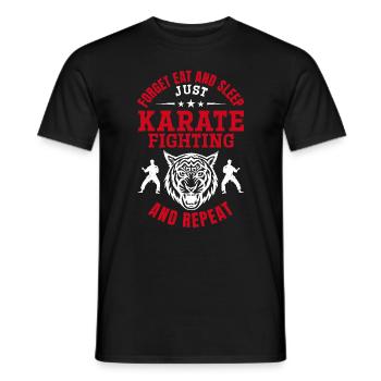 Oubliez de manger et de dormir, juste le karaté, les combats et - T-shirt homme - noir - Devant - AI Model Male 178 light (178cm)