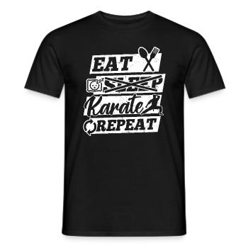Eat Sleep Karate Repeat - Karate Martial Arts - Men's T-Shirt - black - Front - AI Model Male 178 light (178cm)