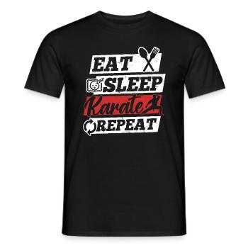 Karate Fighter - Eat Sleep Karate Repeat - Men's T-Shirt - black - Front - AI Model Male 178 light (178cm)
