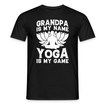 Papi est mon nom Le yoga est mon jeu - Papi Yoga - T-shirt homme - noir - Devant - AI Model Male 178 light (178cm)