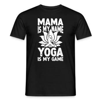 Mama est mon nom Le yoga est mon jeu - Yoga Mama - T-shirt homme - noir - Devant - AI Model Male 178 light (178cm)