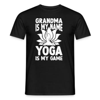 Mamie est mon nom Le yoga est mon jeu - Yoga - T-shirt homme - noir - Devant - AI Model Male 178 light (178cm)