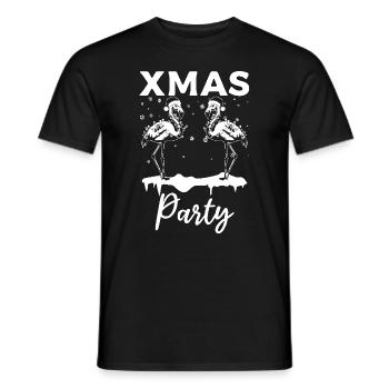 Flamant rose Noël Fête Flamingo - T-shirt homme - noir - Devant - AI Model Male 178 light (178cm)