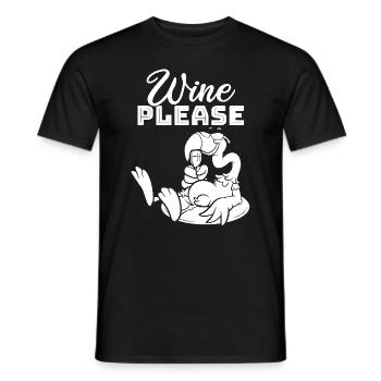 Funny Flamingo Wine please - Funny Flamingo Wine - Men's T-Shirt - black - Front - AI Model Male 178 light (178cm)