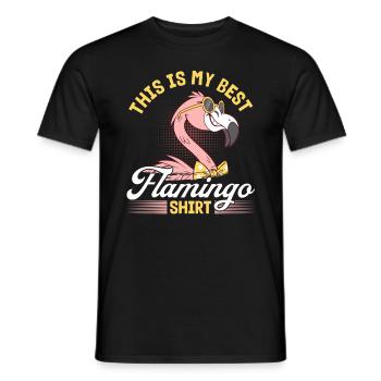 This is my best flamingo shirt Flamingo Bird - Men's T-Shirt - black - Front - AI Model Male 178 light (178cm)