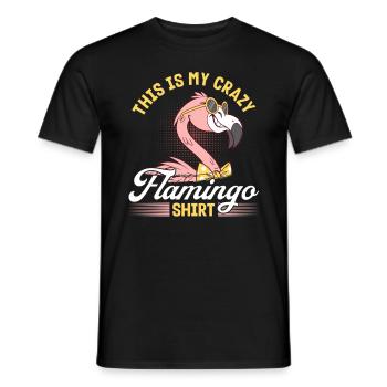 This is my crazy flamingo shirt Flamingo Bird - Men's T-Shirt - black - Front - AI Model Male 178 light (178cm)