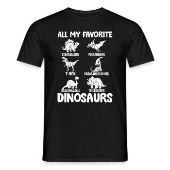 All my favorite dinosaurs - Dinosaur Lover Dino - Men's T-Shirt - black - Front - AI Model Male 178 light (178cm)