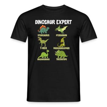 Funny Dinosaur - Dinosaur expert Brachiosaurus - Men's T-Shirt - black - Front - AI Model Male 178 light (178cm)