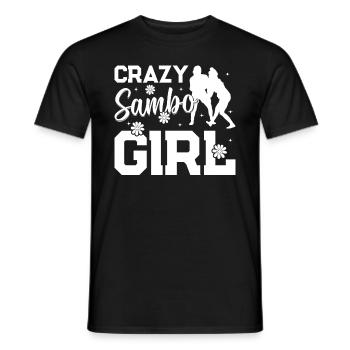 Crazy Sambo Girl - Sambo Wrestling Combat Sambo - Männer T-Shirt - Schwarz - Vorne - AI Model Male 178 light (178cm)