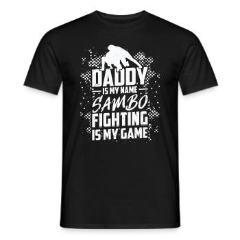 Papa est mon nom Sambo le combat est mon jeu - Papa - T-shirt homme - noir - Devant - AI Model Male 178 light (178cm)