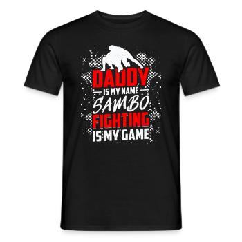 Papa est mon nom Sambo Le combat est mon jeu - Sambo - T-shirt homme - noir - Devant - AI Model Male 178 light (178cm)