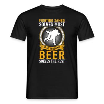 Fighting Sambo solves most of my problems - Sambo - Men's T-Shirt - black - Front - AI Model Male 178 light (178cm)
