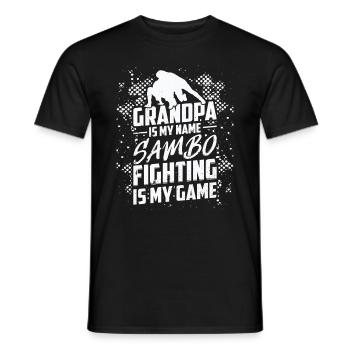 Grand-père est mon nom Sambo : le combat est mon jeu - - T-shirt homme - noir - Devant - AI Model Male 178 light (178cm)
