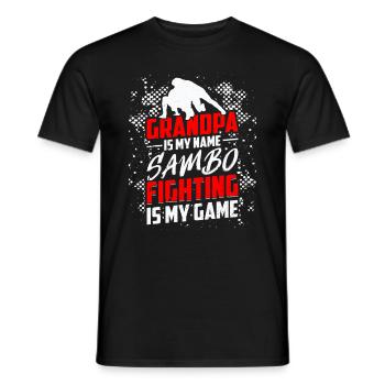 Grand-père est mon nom Sambo : le combat est mon jeu - - T-shirt homme - noir - Devant - AI Model Male 178 light (178cm)