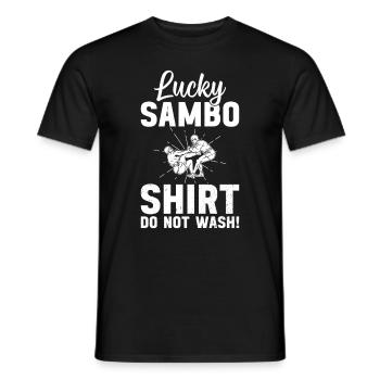 Chemise Lucky Sambo Ne lavez pas ! - Sambo drôle - T-shirt homme - noir - Devant - AI Model Male 178 light (178cm)