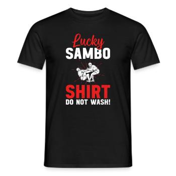 Chemise Lucky Sambo Ne lavez pas ! - Combattant de Sambo - T-shirt homme - noir - Devant - AI Model Male 178 light (178cm)