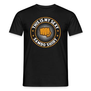 This is my sexy Sambo shirt Sambo Fighter Sambo - Männer T-Shirt - Schwarz - Vorne - AI Model Male 178 light (178cm)