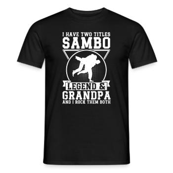 Sambo Grandpa Sambo Fighter Sambo Martial Arts - Männer T-Shirt - Schwarz - Vorne - AI Model Male 178 light (178cm)