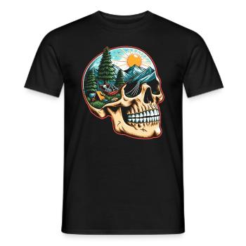 Nature Landscape Mountain Lover Outdoor Hiking - Men's T-Shirt - black - Front - AI Model Male 178 light (178cm)