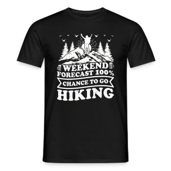 Randonnée amusante - Prévisions pour le week-end 10 % de chances d’y aller - T-shirt homme - noir - Devant - AI Model Male 178 light (178cm)