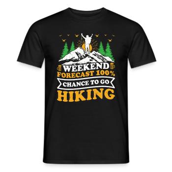 Prévisions pour le week-end 10 % de chance d’y aller Randonnée Funny - T-shirt homme - noir - Devant - AI Model Male 178 light (178cm)