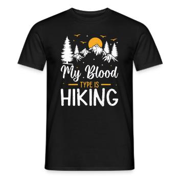 Adventure Hiking Lover - My blood type is Hiking - Männer T-Shirt - Schwarz - Vorne - AI Model Male 178 light (178cm)