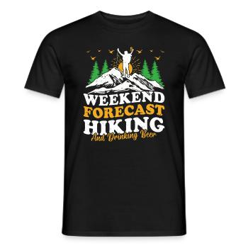 Weekend forecast Hiking and drinking beer - Hiking - Men's T-Shirt - black - Front - AI Model Male 178 light (178cm)