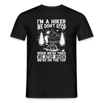 Funny Hiking Sayings Mountain Hiking - Men's T-Shirt - black - Front - AI Model Male 178 light (178cm)