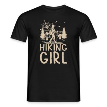 Mountain Hiking Girl Hiking Girl - Männer T-Shirt - Schwarz - Vorne - AI Model Male 178 light (178cm)