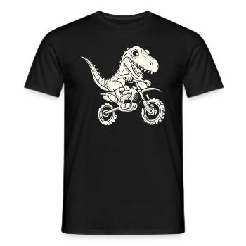 Funny Dino Motocross Dinosaur T-Rex Dinosaur - Männer T-Shirt - Schwarz - Vorne - AI Model Male 178 light (178cm)