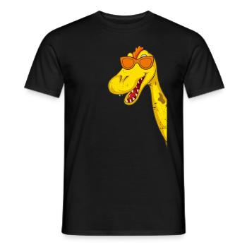 Funny Dino with Sunglasses Funny Dinosaur - Männer T-Shirt - Schwarz - Vorne - AI Model Male 178 light (178cm)